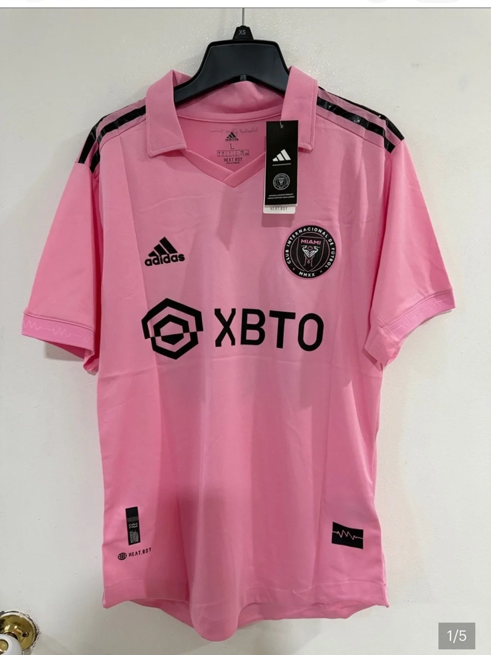 adidas Pink Inter Miami Soccer Jersey with Black Accents